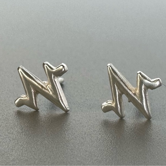 Sterling Silver Heart Beat Stud Pulse Earrings - Picture 4 of 9